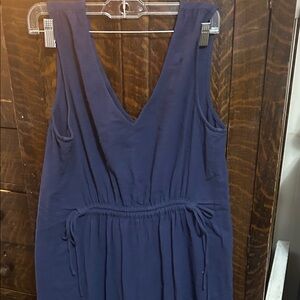 Navy Sleeveless V-Neck Dress